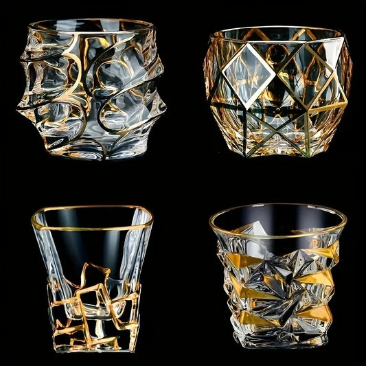 Golden Lined Whiskey Glasses