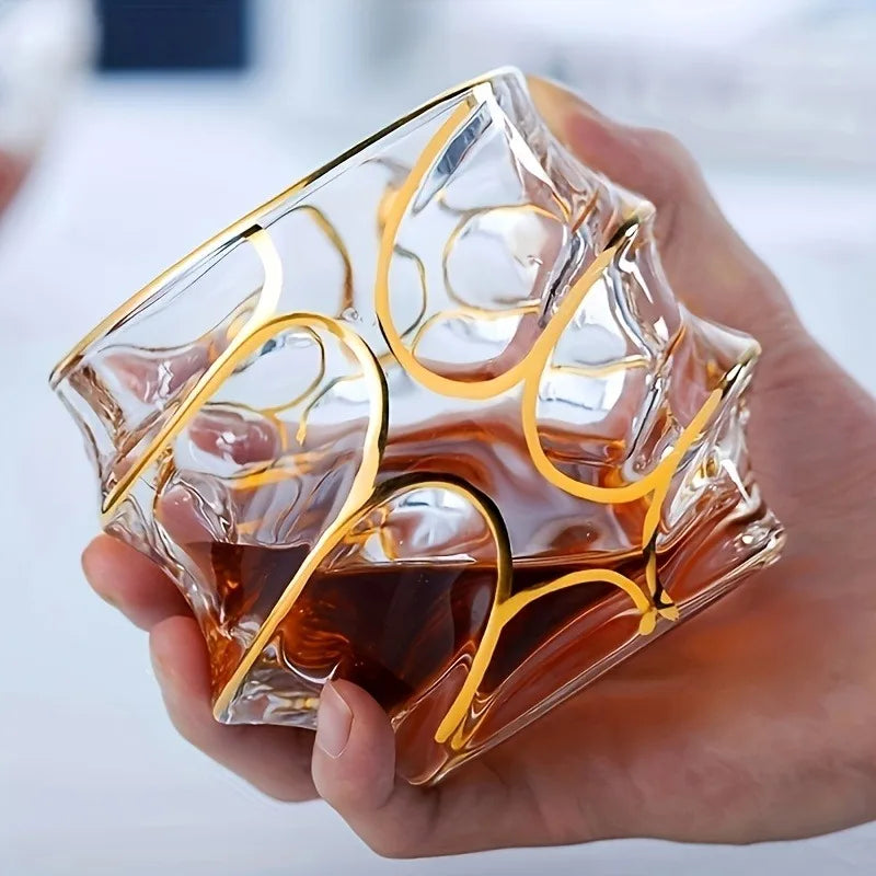 Golden Lined Whiskey Glasses