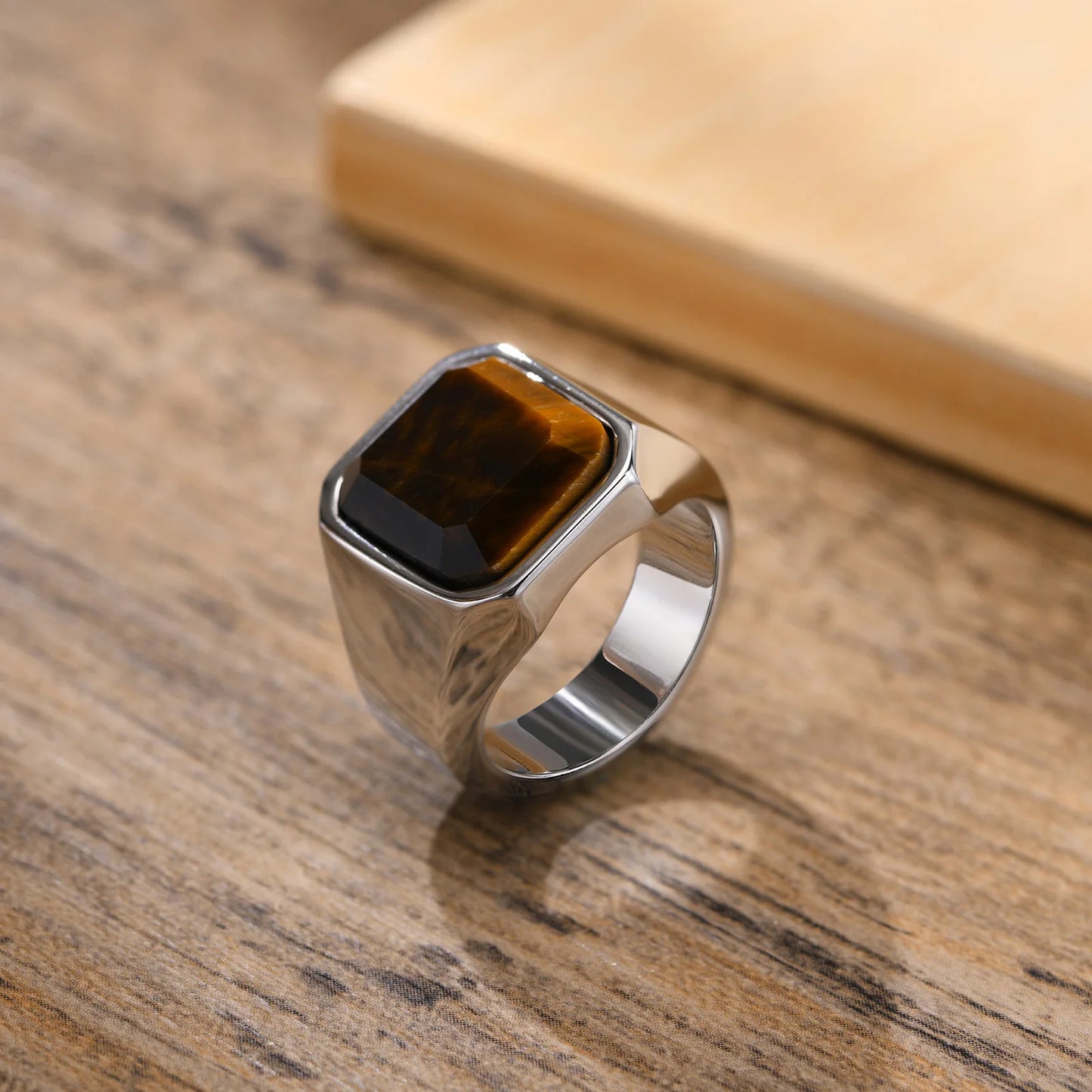 Tiger's Eye Signet Ring