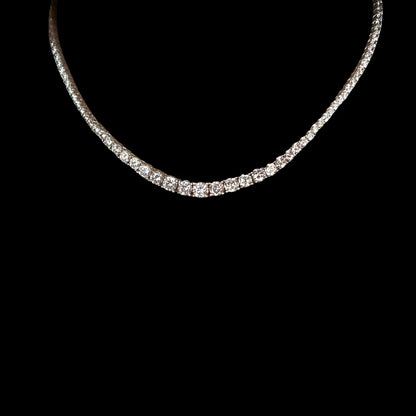 Full Moissanite Tennis Necklace 925 Sterling Silver Chain